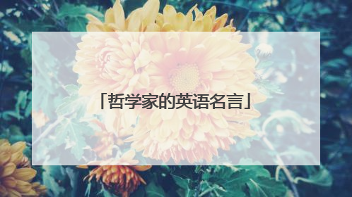 哲学家的英语名言