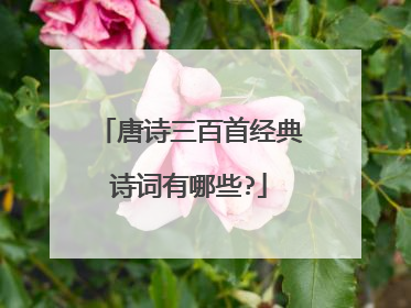 唐诗三百首经典诗词有哪些?