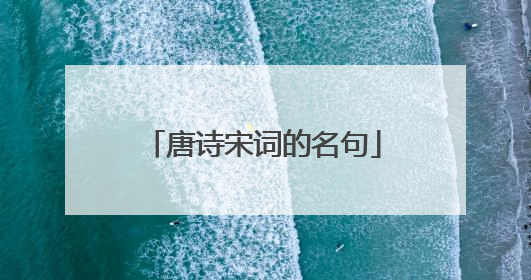 唐诗宋词的名句