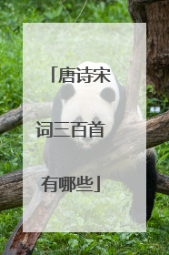 唐诗宋词三百首有哪些