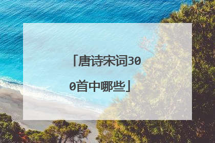 唐诗宋词300首中哪些