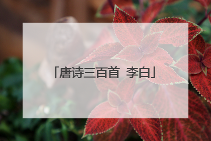 唐诗三百首 李白
