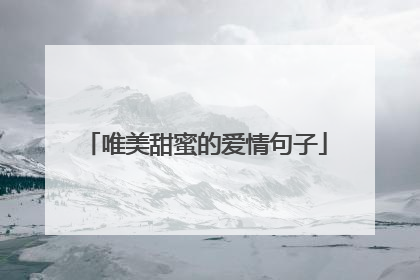 唯美甜蜜的爱情句子