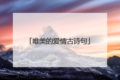 唯美的爱情古诗句