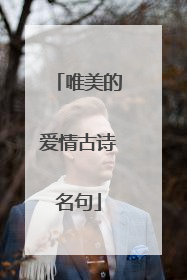 唯美的爱情古诗名句