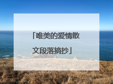 唯美的爱情散文段落摘抄