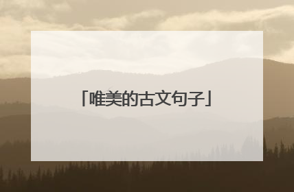 唯美的古文句子