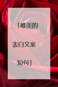 唯美的表白文案短句