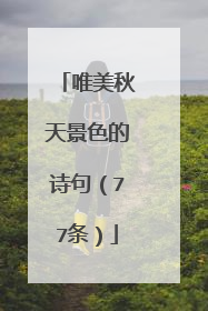 唯美秋天景色的诗句(77条)