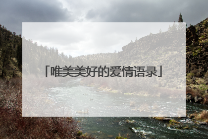 唯美美好的爱情语录