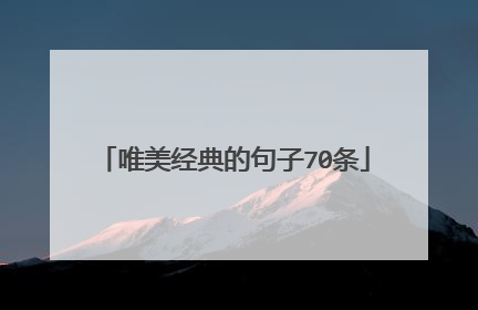唯美经典的句子70条