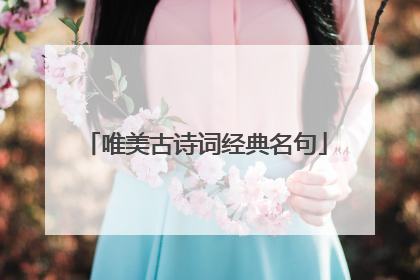 唯美古诗词经典名句