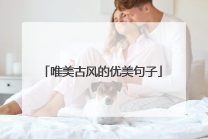 唯美古风的优美句子