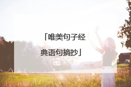唯美句子经典语句摘抄
