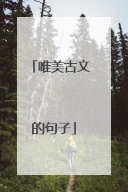 唯美古文的句子