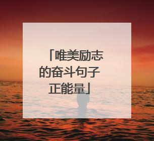 唯美励志的奋斗句子正能量