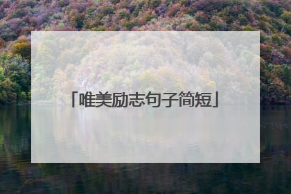 唯美励志句子简短