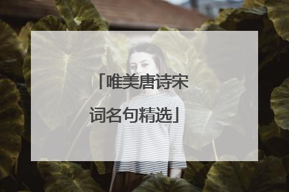 唯美唐诗宋词名句精选