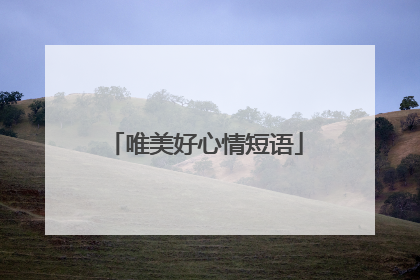 唯美好心情短语