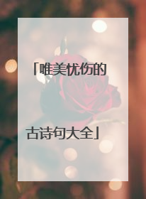 唯美忧伤的古诗句大全