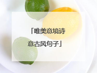 唯美意境诗意古风句子