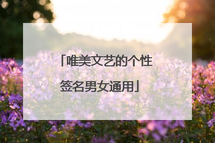 唯美文艺的个性签名男女通用