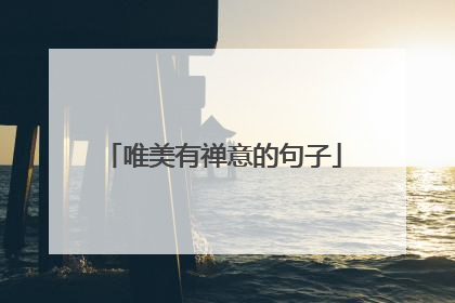 唯美有禅意的句子