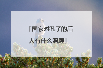 国家对孔子的后人有什么照顾