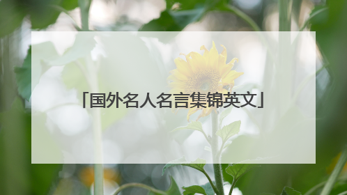 国外名人名言集锦英文