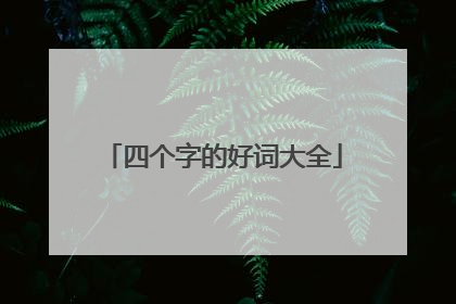 四个字的好词大全
