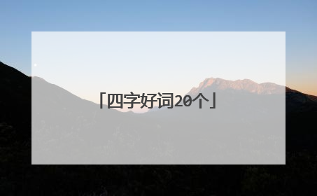 四字好词20个