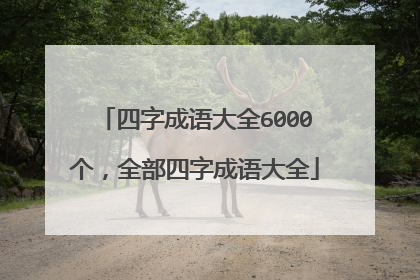 四字成语大全6000个,全部四字成语大全
