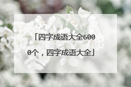 四字成语大全6000个,四字成语大全