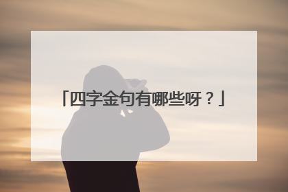 四字金句有哪些呀?