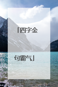 四字金句霸气