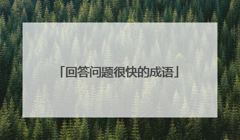 回答问题很快的成语