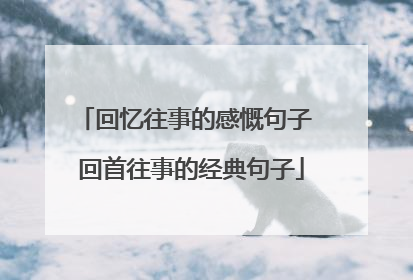 回忆往事的感慨句子 回首往事的经典句子