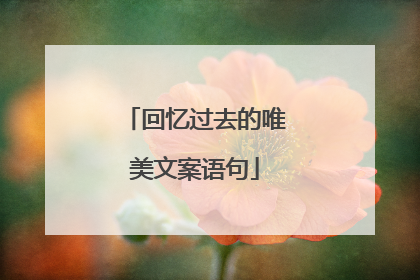 回忆过去的唯美文案语句