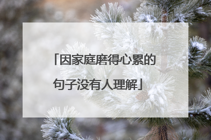因家庭磨得心累的句子没有人理解