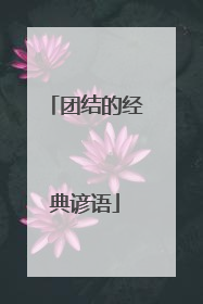 团结的经典谚语