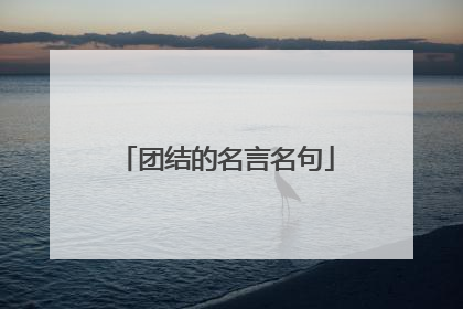 团结的名言名句