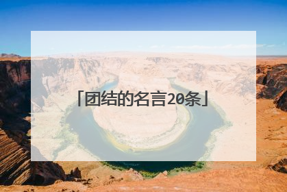 团结的名言20条