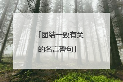 团结一致有关的名言警句