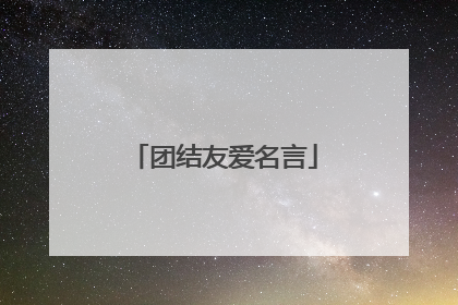 团结友爱名言