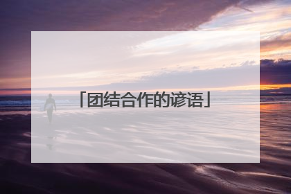 团结合作的谚语