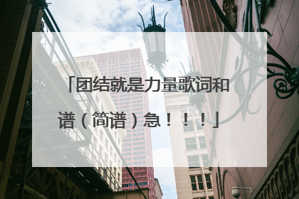 团结就是力量歌词和谱(简谱)急!!!