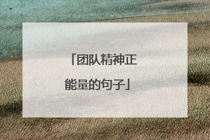 团队精神正能量的句子