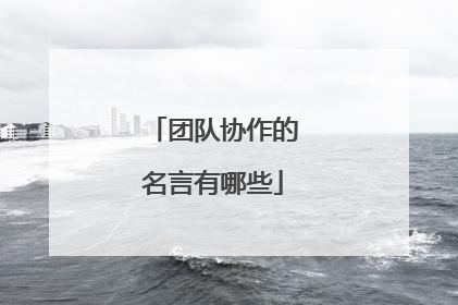 团队协作的名言有哪些