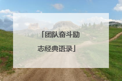 团队奋斗励志经典语录