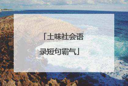 土味社会语录短句霸气